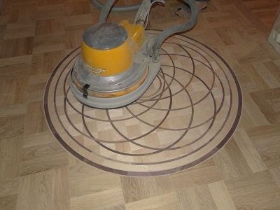 Шлифовка паркета дисковой машиной